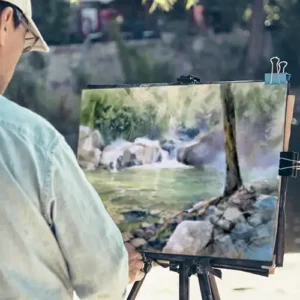 水彩風景寫生課程封面，戶外山水景色